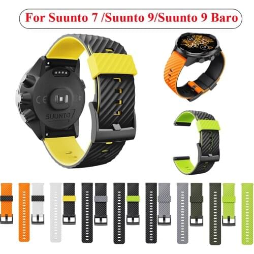 24mm Silicone Rubber Smart Watch Straps For Suunto 9/Baro Watchband Suunto 7 Wriststrap Spartan Watchband HR Bracelet D5 Correa