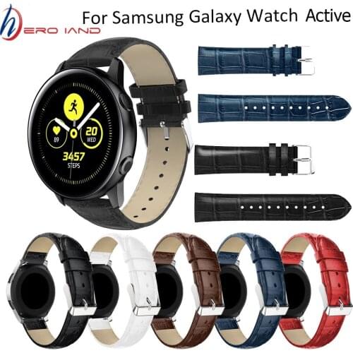 20mm Crocodile Leather Strap For Samsung Gear S2 for Samsung galaxy watch active 2 Wirst Band for Xiaomi Huami Amazfit Bip BIT