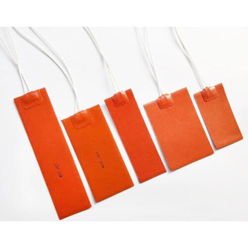 5V 12V 24V 36V 48V 110V 220V 380V Silicone Heating Pad Square Rubber Heat Mat Heated Bed Plate Flexible Waterproof 3D Printer