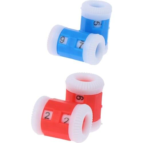 2 Large Red +2 Small Blue Plastic Knit Knitting Needles Row Counter (Large 2.2 * 1.5cm+Small 2.2 * 1.2cm)