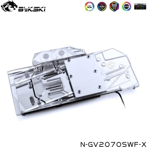 Bykski GPU Water Block For Gigabyte Geforce RTX2070 Super WINDFORCE OC 3X 8G,Copper Full Cover ,5V ,12V Edition ,N-GV2070SWF-X