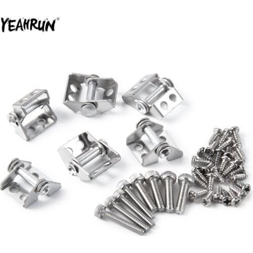YEAHRUN 6 PCS Metal Alloy Hinge Bucket Set For 1/14 Tamiya Trailer Tractor RC Truck Car Upgrade Parts