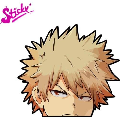 Funny 3D My Hero Academia BAKUGO PEEKING Peeker Car Truck Decal Bumper Motorcycle Off-road Laptop Trunk Guitar Vinyl Sticker
