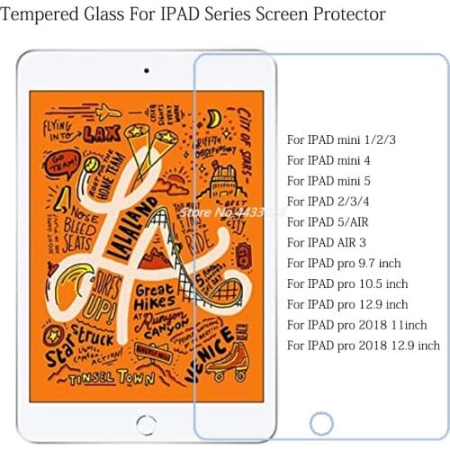 Tempered Glass For Apple iPad Air Mini 1 2 3 4 5 Pro 9.7 10.5 11 Inch 2017 2018 2019 For iPad Air3 Mini5 Screen Protector Film
