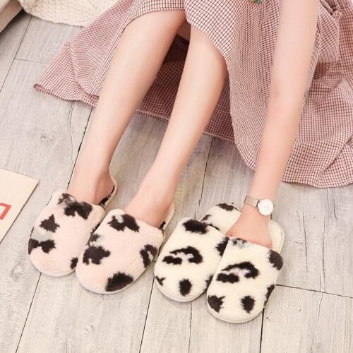 Ladies New Slippers European and American Leopard Print Bag Toe Slippers Autumn and Winter Warm Indoor Non-slip Soft Bottom