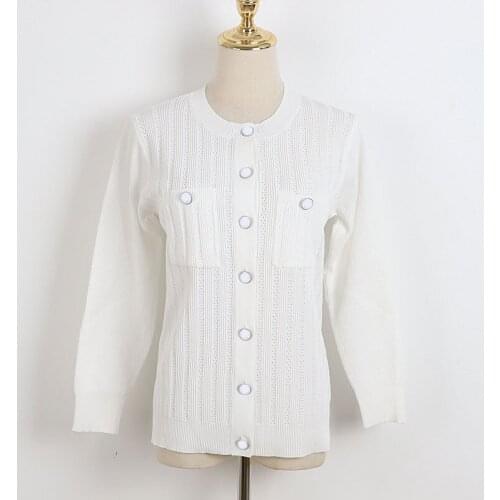 2021 Free Shipping Sweater Crew Neck Short Sleeve Red Black White Cardigan Womens Sweater DL