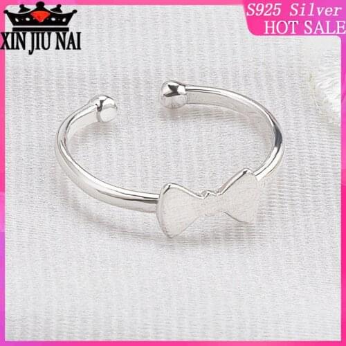 2020 New S925 Net Red Talent Same Pure Silver Simple Small Fresh Diamond-free Butterfly Plain Silver Wild Womens Ring