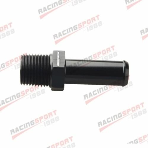 1/2" NPT To 5/8" Hose Barb Straight Adapter Fitting Aluminum Black