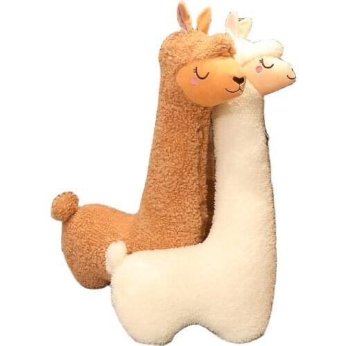 1.3M Soft Brown Alpaca Plush Toy Japanese Alpaca Stuffed Animals Sheep Liama Animal Dolls Sleep Pillow Home Bed Decor Gift