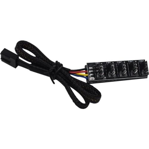 1 To 5 4-Pin TX4 PWM CPU Cooling Fan Braided Power Cable Hub Splitter Adapter 3 Pin 4 Pin Extension Cord