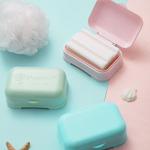 1pcs New Hot sell Travel Handmade Soap Box Soap Case Dishes Waterproof Leakproof Soap Box With Lock Box Cover