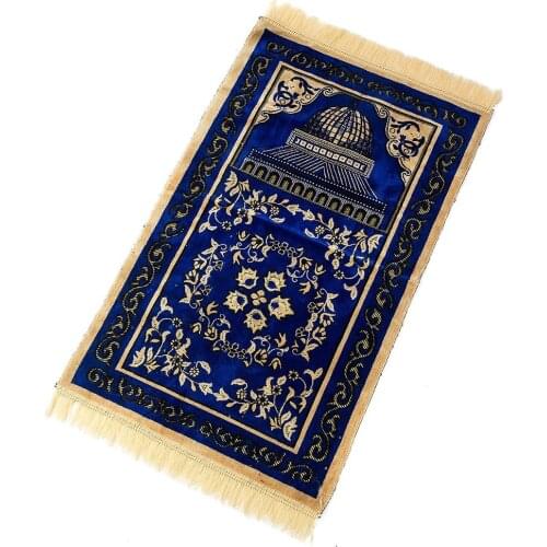 110*70cm Thick Soft With Tassel Prayer Blanket Floor Rug Worship Mats Home Living Room Rectangle Muslim Carpet