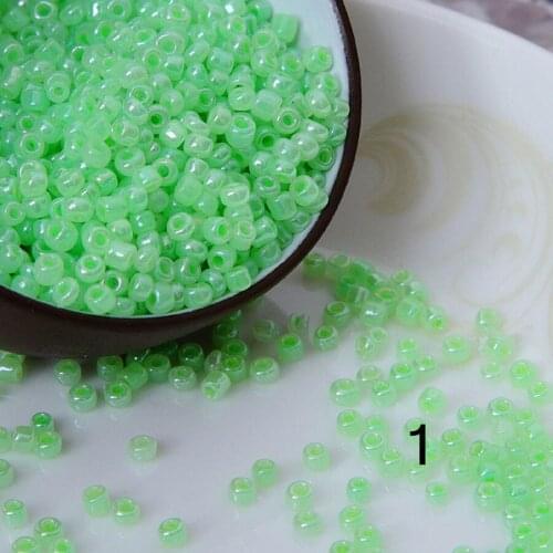 16g 1000pcs 2mm AB Light Green Colorful Round Opaque Loose Spacer Bead Cezch Glass Seed Beads Handmade Jewelry DIY Garment Bead