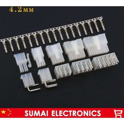 2Pin/3Pin/4Pin/5Pin/6Pin/8Pin... 4.2mm 5557&5569 electrical connector plug with 90° bend Pin sets