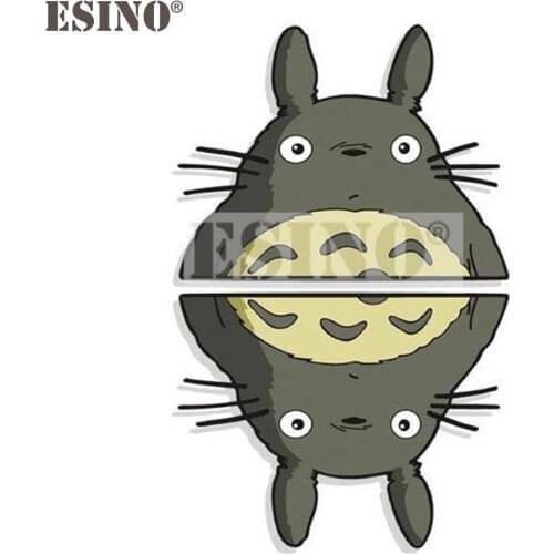 2 x Newest Car-Styling Cartoon Cat Totoro Rearview Mirror Car Stickers for Toyota Ford Focus 2 Chevrolet Volkswagen Tesla Lada