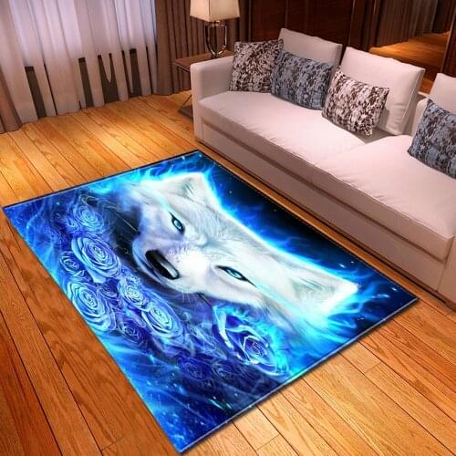3D Animal Wild Wolf Carpet Floor Mat Non-slip Floor Mat Crawling Mat rug for living room Bedroom Kids play mat hallway tapete
