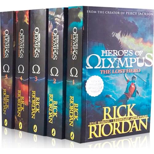 5 Books/set Percy Jackson Level 2 Hero Series English Story Science Fiction Book Kids Learn English Young Adult Reading Book