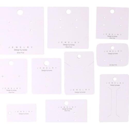 50PCS Blank White Paper Ear hairclip Jewelry Display Stud Earring Cards Hang Favor Label Tag For Jewelry Packing Making DIY