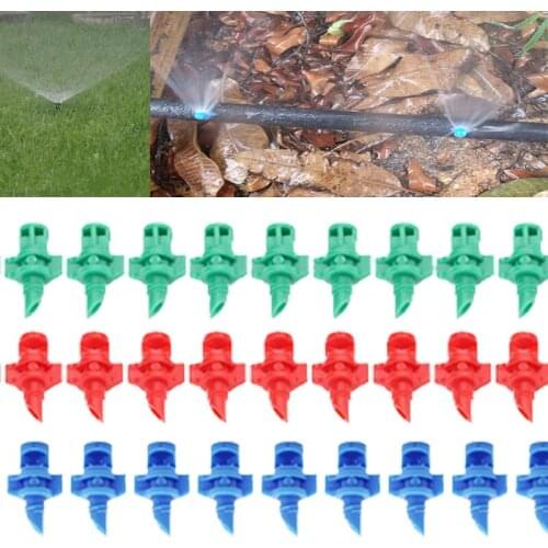 2.1*1.2CM 50PCS 90/180/360 Degree Refraction Nozzle Sprinkler Head Thread Connection Garden Irrigation Mist Sprayer Greenhouse