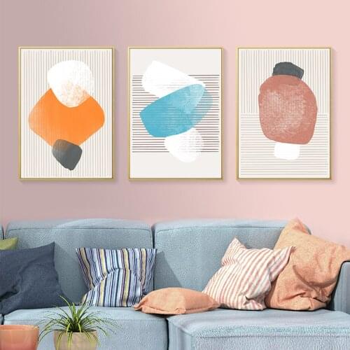 Watercolor Poster Doodles And Various Shapes Wall Art Picture Canvas Painting Minimalistic Print Home Living Room Decoration