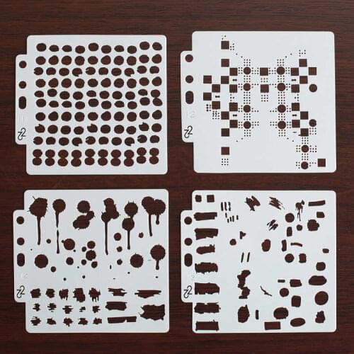Art Mind Point Layering Hollow Stencil Stamping Scrapbooking Embossing Painting Wall Pre-drawing Ruler Masking Spray Template