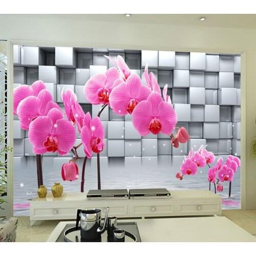 Bacaz 8d Moth orchid Modern flower Wallpaper for living room TV background bedroom background 3d photo mural paper Home Decor