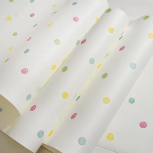 Beibehang Green non-woven wallpaper childrens room girl boy bedroom wallpaper warm cartoon little colorful dot papel de parede