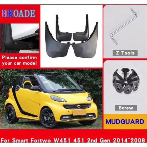 Car Fender Mud Flaps For Smart Fortwo W451 451 2nd Gen 2014~2008 Mudguards Splash Guards Fender Mudflaps Car Fender Accessories