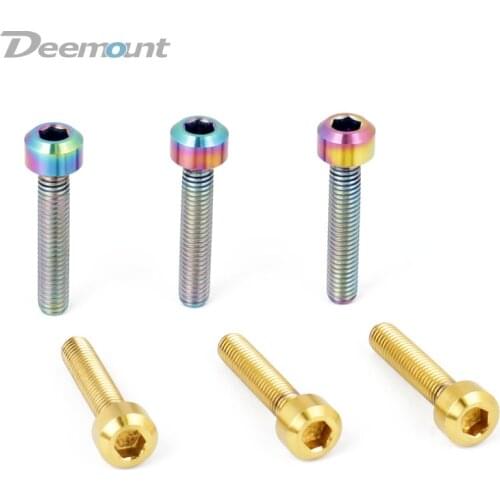 Deemount 4pcs/Lot Titanium Bolts M5x25 Hex Headed for Bicycle Extra Long Brake Bar Lever Fastening MTB Mountain Bike Ti Parts Sc
