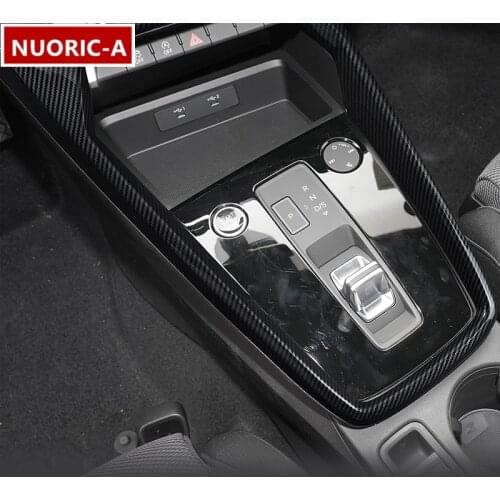 Center Console Gear Shift Frame Decoration Cover Trim For Audi A3 2021 LHD Carbon Fiber Style Car Styling Interior Accessories