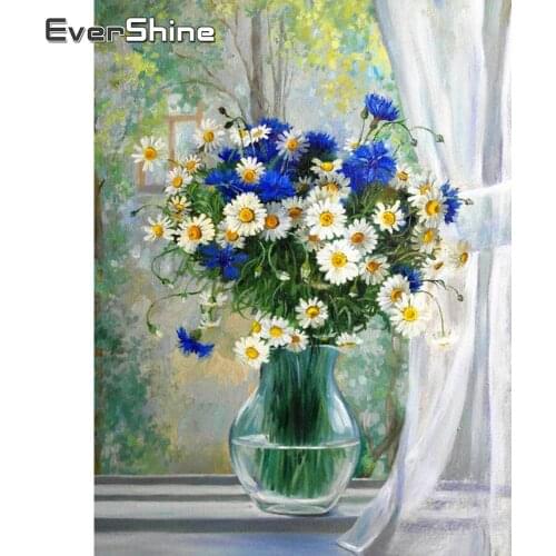 Evershine Diamond Painting Flower Vase Full Square Drill Cross Stitch Kit Mosaic Embroidery Rhinestone Picture Home Decoration