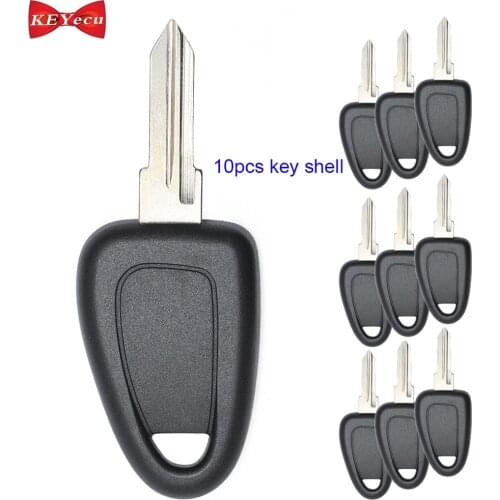 KEYECU 10pcs for Fiat IVECO DUCATO Transponder Key Shell Case Blade GT10