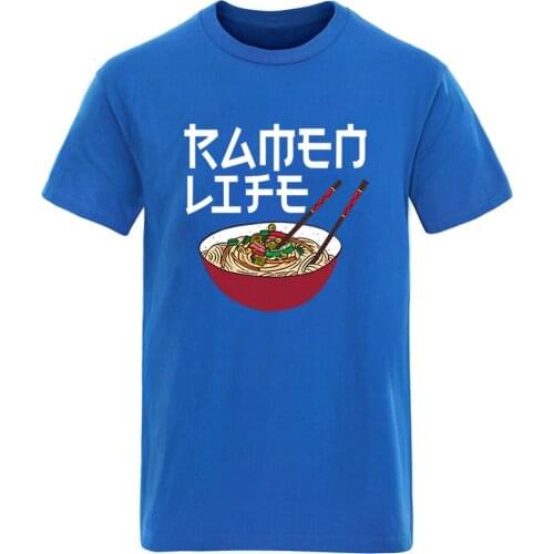 Noodles Print O-neck Oversize Mens T shirt Fashion Summer Clothing Tops Retro S-3XL Male Black 2020 New Arrival Homme Camisetas