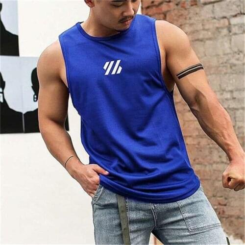 2021 Men Bodybuilding Tank Tops Gyms Workout Fitness Sleeveless shirt Running Vest Male Summer Mesh Breathable Brand sports Tops