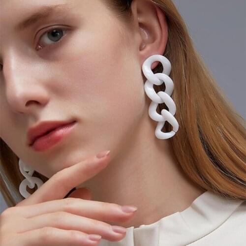 Fashion Women Noble Tassels Long white Hook Dangle Chain Earrings Women
