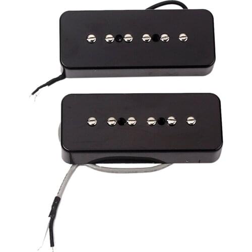 2 pieces Black Soap Bar Humbucker Pickup Set 50 / 52mm Hole for Guitar P90 Parts