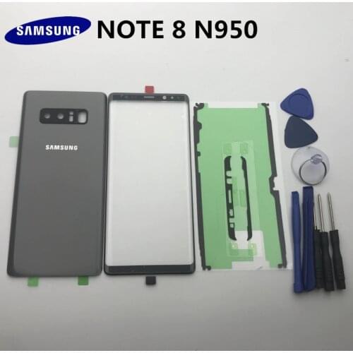 NOTE8 New Original For Samsung Galaxy NOTE 8 N950 N950F Back Glass Rear Battery Cover Door+Front Glass Lens+Adhesive+Tools