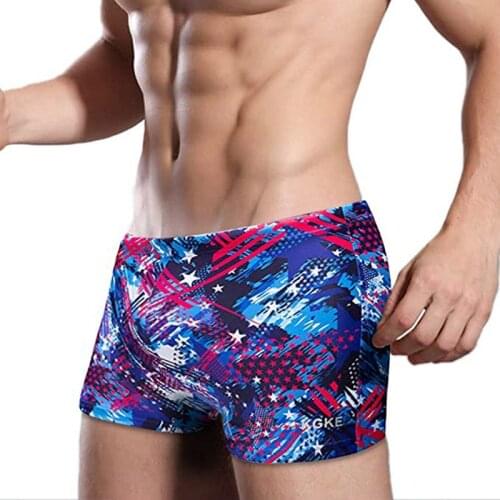 2021 AITONOBLE NEW MEN SHORTS MEN SWIMMING TRUNKS SQUARE TRUNKS MEN BOXER SWIMSUIT SURF