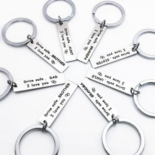 Oeinin Charms Key Chain Man Drive Safe L Love You Keychain Bag Lovers Silver Color Keyring Stainless Steel Creativity Llaveros