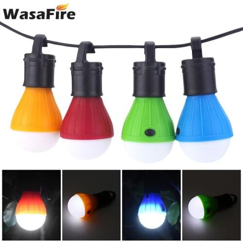 Portable LED Bulb Light 3 Mode Hook Tent Lamp Outdoor Soft Emergency Tent Lights Energy Saving For Camping Hunting Lighting