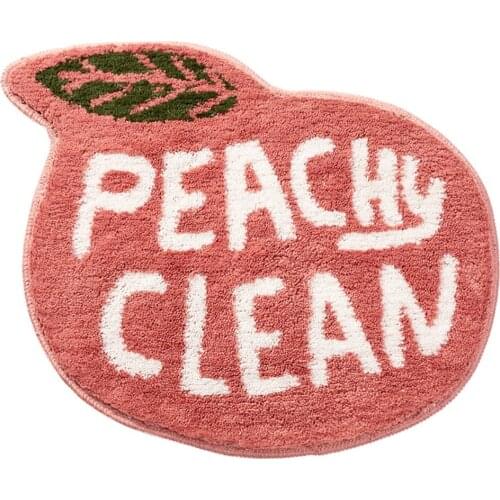 Peach Bath Mat Cute Bath Rug Water Absorbing Anti-Skid Floor Mat For Bathroom Decor Water Absorbing And Quick Drying Practical