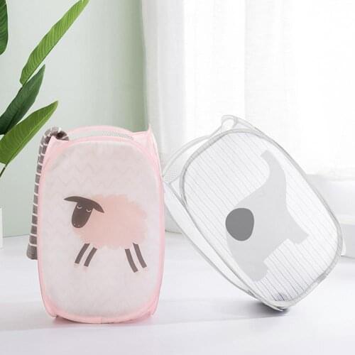 Striped Sheep Elephant Large Laundry Basket Dirty Clothes Folding Storage Bucket Super large, can accommodate clothing, toys