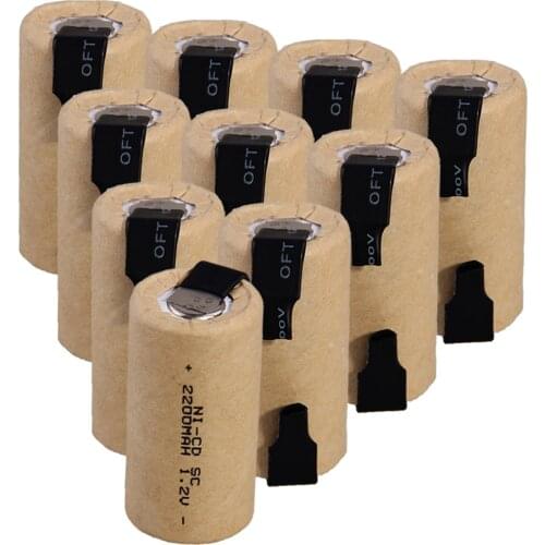 Real capacity 10 pcs SC battery 2200mah 1.2V NICD SUBC batteries for power tools akkumulator for MAKITA for HITACHI for METABO
