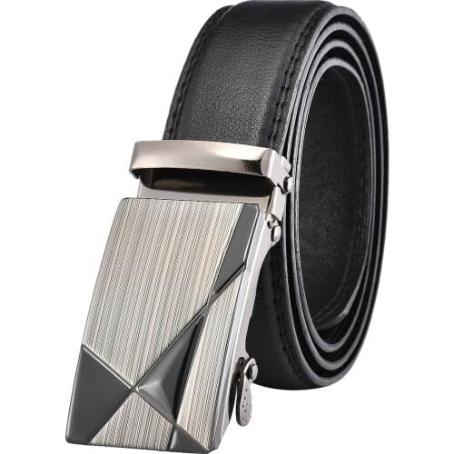 New Male Designer Automatic Buckle Cowhide Leather Men Belt Luxury Belts for Men