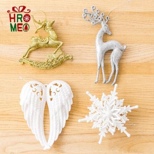 Christmas glitter little angel wings elk snowflake explosion star pendant Christmas tree decoration pendant