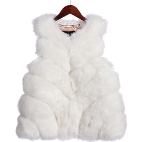 Savabien Women Winter Faux Fox Fur Coats Female A Line Furry Faux Fur Vest Sleeveless Fur Jacket Oversized Korean Streetwear