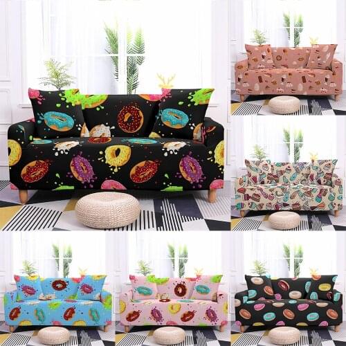 Cake Chocolate Sofa Cover Polyester Elastic Sofa Cover for Living Room Universal Sofa Bed Stretch Couch Cover Protective Cover