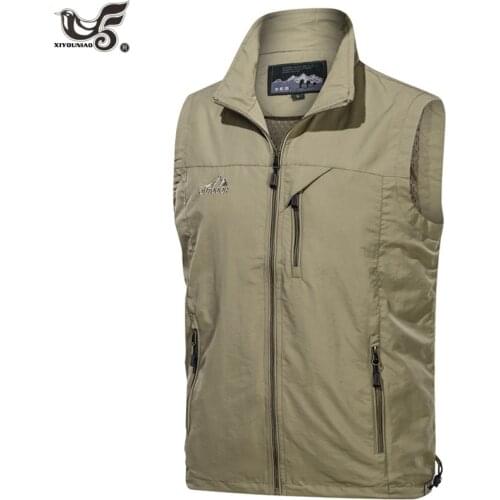 Waistcoat Vest Jacket Men Multi-Pocket Classic Sleeveless Coat Outdoor Photographer Fishing Jackets Male Techwear Travel Clothes