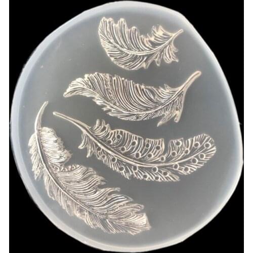 1pcs Liquid Silicone Mold Feather Mirror Resin Mould For DIY Jewelry Pendant Necklace Accessories Clay Molds Crafts
