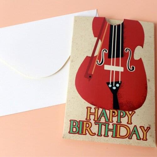 1pcs Qing Weifang TR-AB27470 Musical Instrument Kingdom Musical Birthday Card Greeting Card 22351
